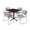 Kobe Kobe Square Table & Chair Set, Wood, Metal, Polypropylene Top TKB3030MH44GY - alternate 1
